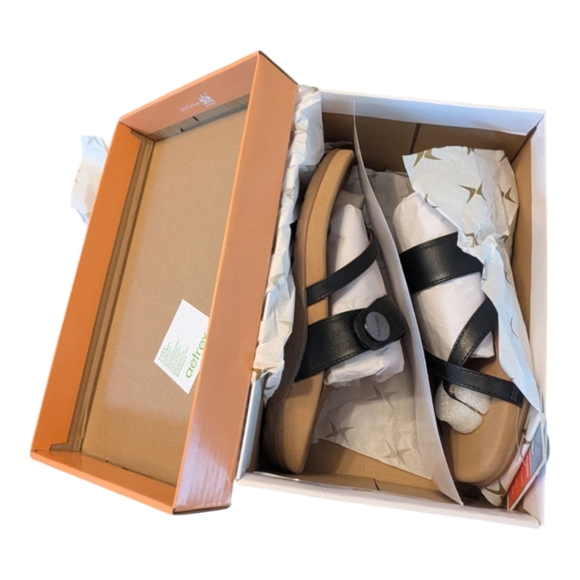 New In Box Aetrex Izzy Black Adjustable Slide Sandal SE220W38 Women's 7.5-8 (38) - Picture 11 of 14